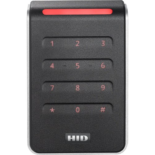 HID 40KTKS-02 Signo 40K Wall Mount Contactless Smartcard Keypad Reader, 13.56mHz Profile, OSDP/Wiegand, Terminal, Mobile Ready, Black/Silver (Replaces RK40, RPK40)