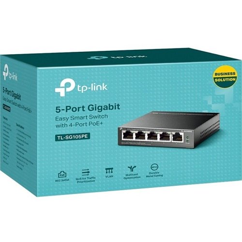 TP-Link TL-SG105PE 5-Port Gigabit Easy Smart Switch with 4-Port PoE+