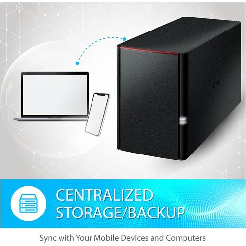 Buffalo Linkstation 220 12tb Private Cloud Storage NAS With Hard Drives Included