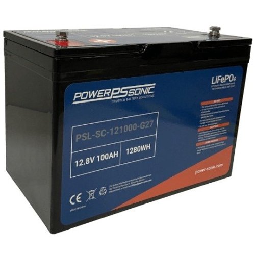 Power Sonic PSL-SC-121000-G27 PSL-SC Series Rechargeable Lithium Iron Phosphate Battery, 12.8V 100Ah