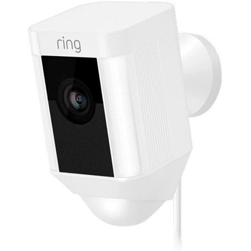 Ring Spotlight Cam Wired X, Plug-in Outdoor IP Security Camera with LED Spotlights and Siren, White (B082QKK3M8)