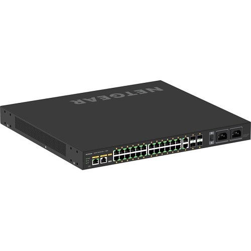 Netgear M4250-26G4F-PoE++ Managed Switch, AV Line 24x1G Ultra90 PoE++ 802.3bt 1,440W 2x1G and 4xSFP