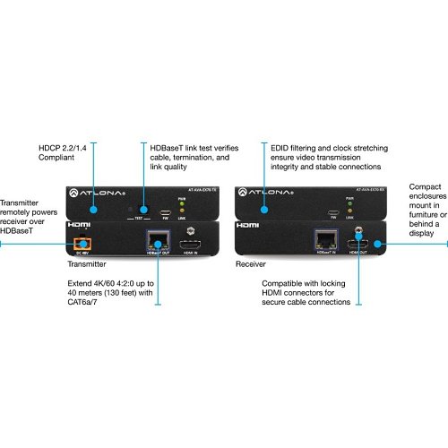 Atlona Avance 4K/UHD HDMI Extender Kit with Remote Power