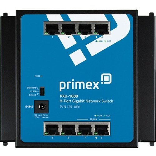 Primex 125-1891 8-Port Unmanaged Gigabit Network Switch (all network)