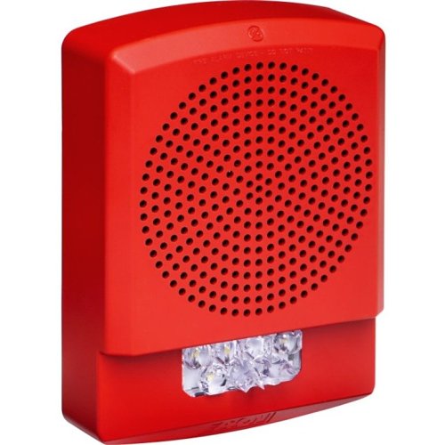 Eaton ELSPSTR-N Eluxa LED High Fidelity Speaker Strobe, Red, Wall, 24VDC, 15/30/75/110/135/185CD, No Lettering