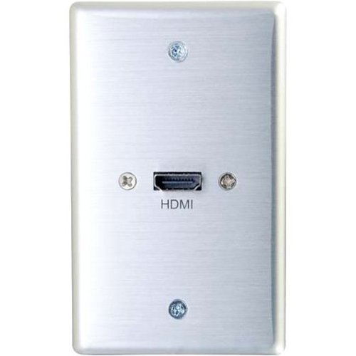 C2G CG39870 HDMI Pass Through Single Gang Wall Plate, Brushed Aluminum