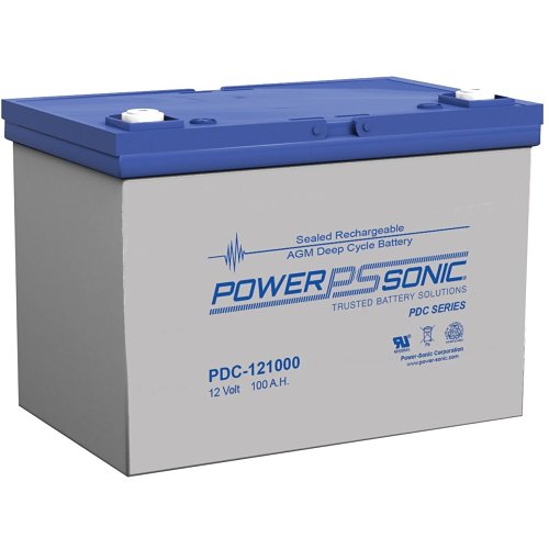 Power Sonic PDC-121000 PDC Series 12V, 100 Ah Deep Cycle SLA Battery, B Terminals