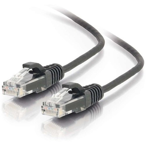 C2G CG01058 CAT5e Snagless Unshielded (UTP) Slim Ethernet Network Patch Cable, 3' (0.9m), Black