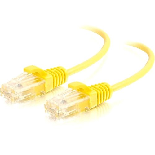 C2G CG01170 CAT6 Snagless Unshielded (UTP) Slim Ethernet Network Patch Cable, 1' (0.3m), Yellow