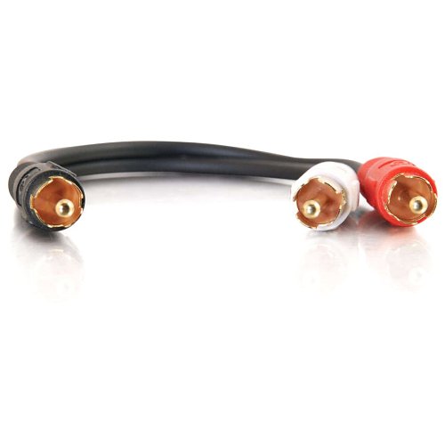 C2G CG03161Value Series One RCA Mono Male to Two RCA Stereo Male Y-Cable, 0.5' (0.15m)