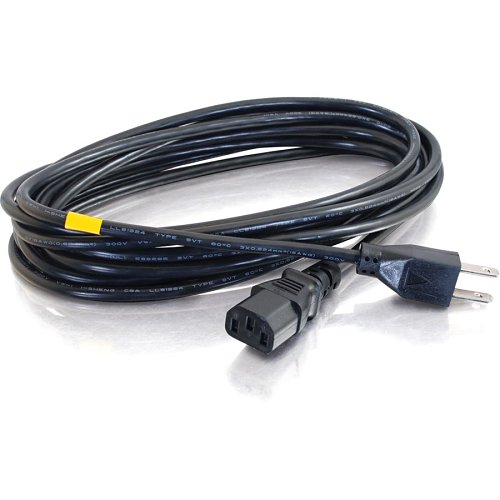 C2G CG09482 18 AWG Universal Power Cord, NEMA 5-15P to IEC320C13, TAA Compliant, 15' (4.6m)