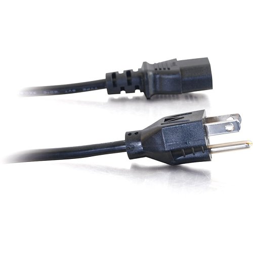 C2G CG24240 18 AWG Universal Power Cord, NEMA 5-15P to IEC320C13, TAA Compliant, 1' (0.3m)