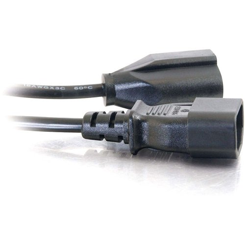 C2G CG0314718 AWG Monitor Power Adapter Cord, IEC320C14 to NEMA 5-15R, TAA Compliant, 1' (0.3m)