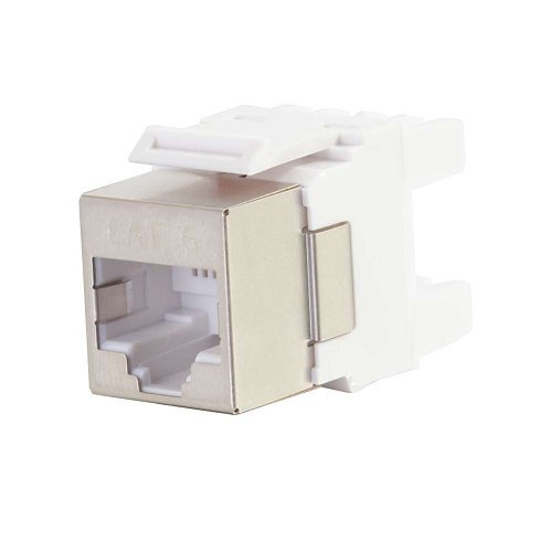 C2G CG35212 180 Degrees CAT6 RJ45 UTP Shielded Keystone Jack, Silver