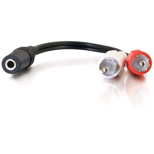 C2G CG40424 Value Series One 3.5mm Stereo Female To Two RCA Stereo Male Y-Cable, 0.5' (0.15m)