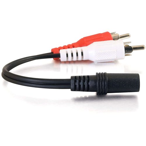 C2G CG40424 Value Series One 3.5mm Stereo Female To Two RCA Stereo Male Y-Cable, 0.5' (0.15m)