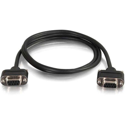C2G CG52151 Serial RS232 DB9 Cable with Low Profile Connectors F/F, In-Wall CMG-Rated, 15' (4.5m)