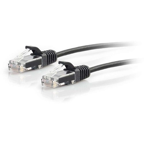C2G CG01098 CAT5e Snagless Unshielded (UTP) Slim Ethernet Network Patch Cable, 1' (0.3m), Black