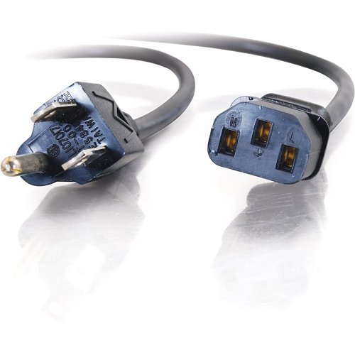 C2G CG14719 18 AWG Universal Power Cord, NEMA 5-15P to IEC320C13, TAA Compliant, 25' (7.6m)