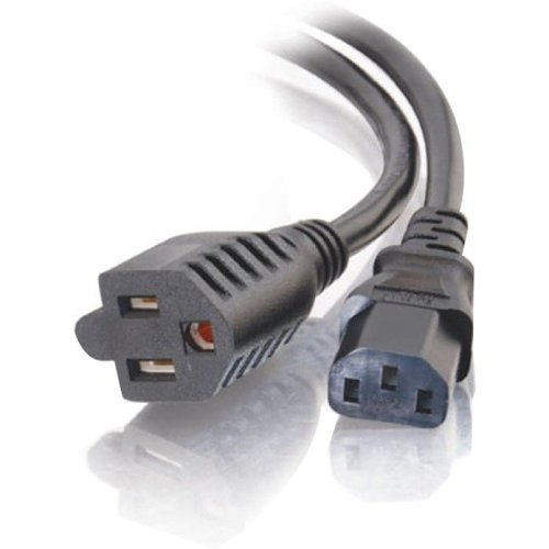 C2G CG29810 16 AWG 1-to-2 Power Cord Splitter, NEMA 5-15P to 1 NEMA 5-15R +1 IEC320C13, TAA Compliant, 1.5' (0.46m)