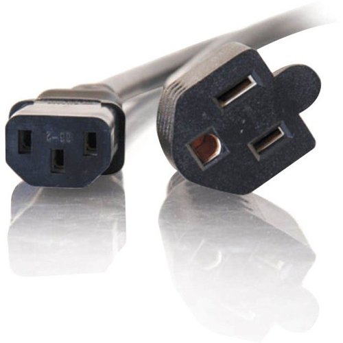 C2G CG29810 16 AWG 1-to-2 Power Cord Splitter, NEMA 5-15P to 1 NEMA 5-15R +1 IEC320C13, TAA Compliant, 1.5' (0.46m)