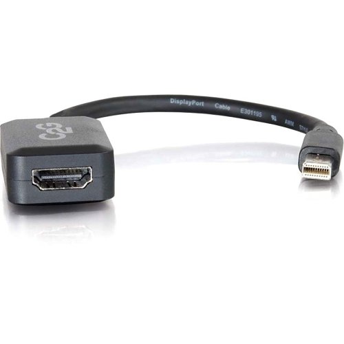 C2G CG54303 Mini DisplayPort Male to DisplayPort Female Adapter Converter 4K 30Hz, 6", Black