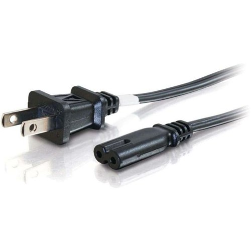 C2G CG27398 8 AWG 2-Slot Non-Polarized Power Cord, NEMA 1-15P to IEC320C7, TAA Compliant, 6' (1.8m)