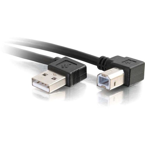 C2G CG28112 USB 2.0 Right Angle A/B Cable, 16.4' (5m), Black