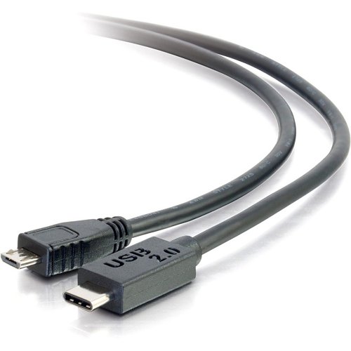 C2G CG28851 USB 2.0 USB-C to USB Micro-B Cable M/M, 6' (1.8m), Black