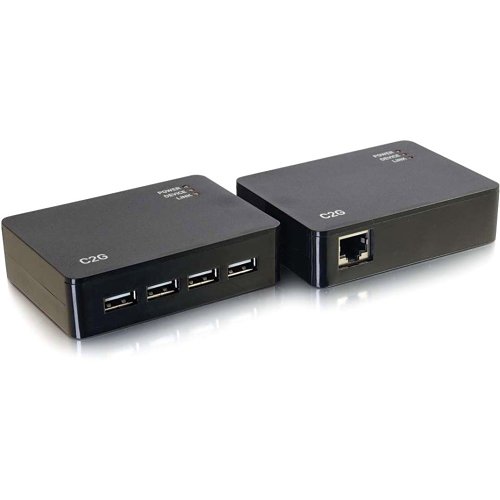 C2G CG54285 4-Port USB 2.0 Over CAT5/CAT6 Extender, up to 150'