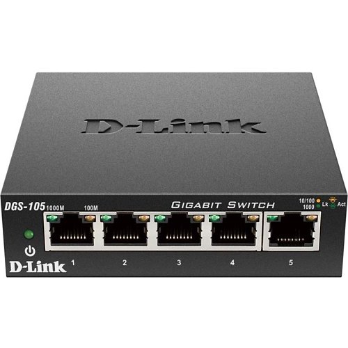 D-Link DGS-105 5-Port Gigabit Unmanaged Metal Desktop Switch
