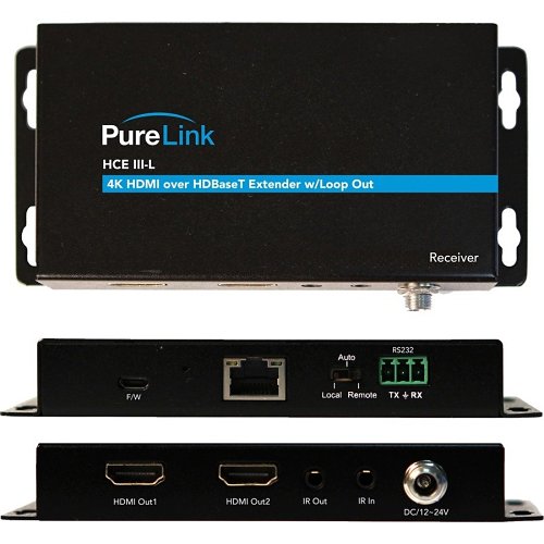 PureLink HCE III-L TX/RX 4K HDMI Over HDBaseT Extension System with Loop Out, HDCP 2.2/ HDCP 1.4 Compliant