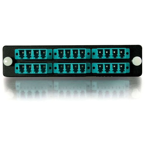 C2G CG31117 24-Strand, LC Quad, PB Insert, Multimode, Aqua Adapter Panel (TAA Compliant)