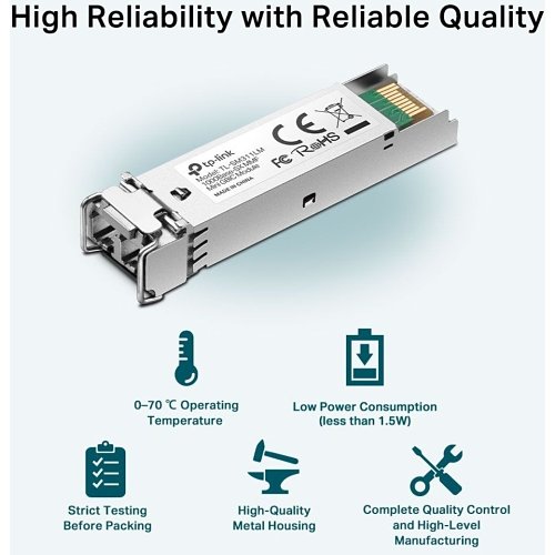 TP-Link TL-SM311LM Multi-Mode MiniGBIC Fiber Module Card, LC/UPC, Up To 550/275m Distance