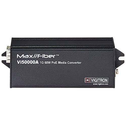 Vigitron VI50000A MaxiiFiber 1-Port 60W PoE 1G Ethernet Fiber Media Converter