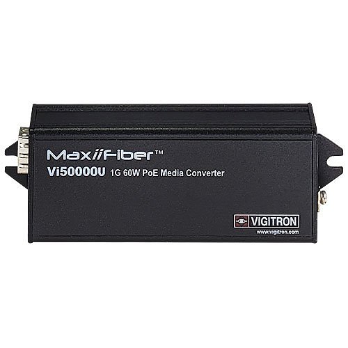 Vigitron Vi50000U MaxiiFiber 1-Port 60W PoE 1G Ethernet Fiber Media Converter