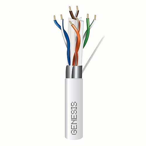 Genesis 51931001 CAT6A Riser Cable, 23/4 Solid BC, U, UTP, CMR, FT4, 1000' (304.8m) Reel, White