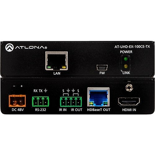 Atlona AT-UHD-EX-100CE-TX 4k/UHD HDMI Over 100m Hdbaset Transmitter With Ethernet, Control and PoE