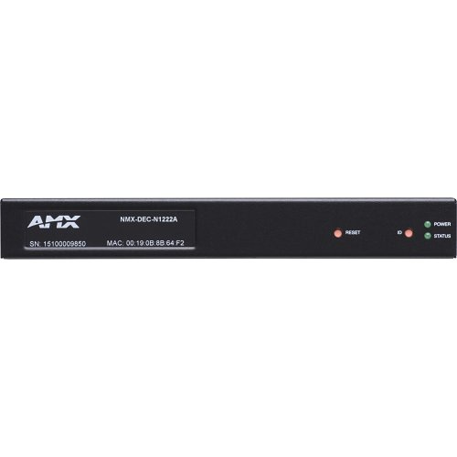 AMX NMX-DEC-N1222A N1000 Series Stand Alone Minimal Proprietary Compression Video Over IP Decoder with PoE, AES67 Compatible