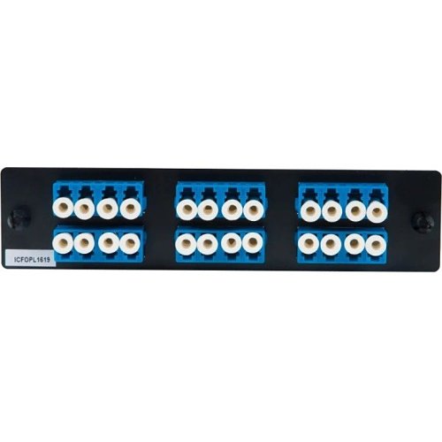 ICC ICFOPL1619 LC-LC Fiber Optic LGX Adapter Panel with Blue Single-mode Adapters for 24 Fibers