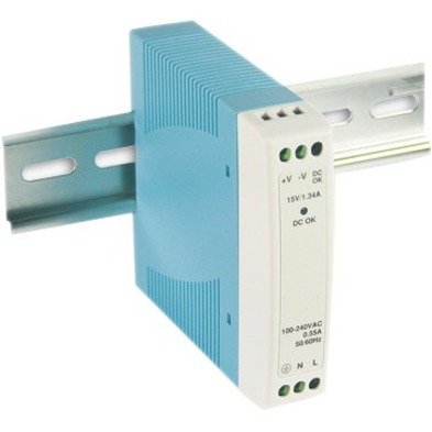 Transition Networks 25135 Industrial DIN Rail Mounted Power Supply, 24VDC, 10 Watts