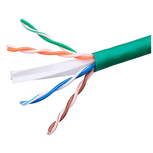 Hitachi Cable 39419-8-GR2 CAT5e Plenum Cable, 24/4 Solid BC, Indoor UTP, 1000' (304.8m) Releex Box, Green