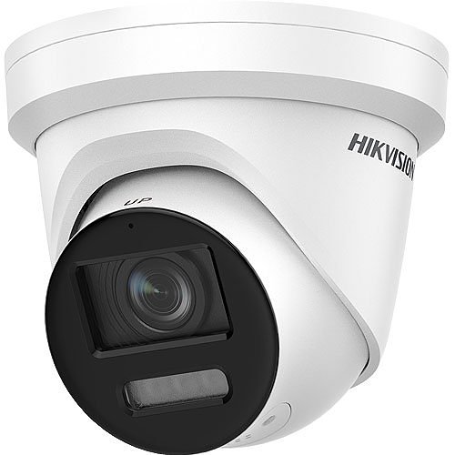 Hikvision DS-2CD2387G2-LSU/SL 8 MP ColorVu Strobe Light and Audible Warning Fixed Turret IP Camera, 4mm Lens