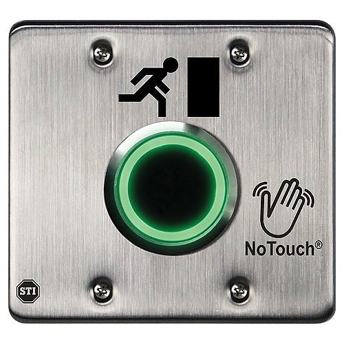 STI NT-SS200-EN NoTouch Stainless Steel IR Switch, Double-Gang, Door Symbol