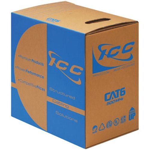 ICC CAT 6, 500 UTP Solid Cable, 23G 4P CMR 1K, Blue