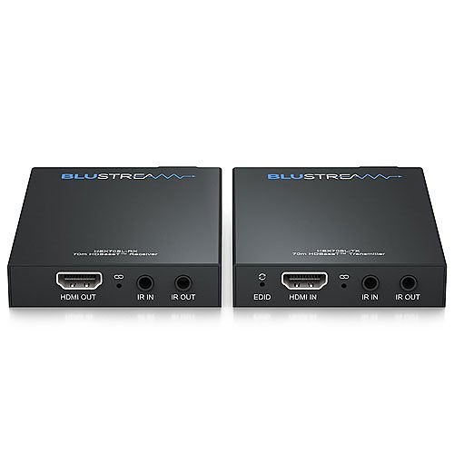 Blustream HEX70SL-KIT Slimline HDBaseT Extender Set, Bi-directional IR and Bi-directional PoC, includes (1) HEX70SL-TX Transmitter, (1) HEX70SL-RX Receiver