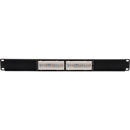 Tripp Lite N052-012 12-Port 1U Rack-Mount Cat5e 110 Patch Panel, 568B, RJ45 Ethernet, TAA, 19" Rackmount Ready, 1U Height (1.75")