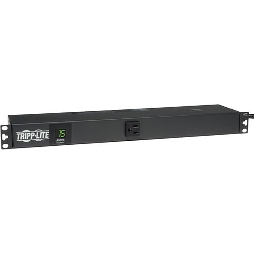 Tripp Lite PDUMH15 Single-Phase Local Metered PDU, 15' (4.57m) Cord, 1.4kW, 120V, 12A, 13 NEMA 5-15R Outlets, 5-15P Input, 1U