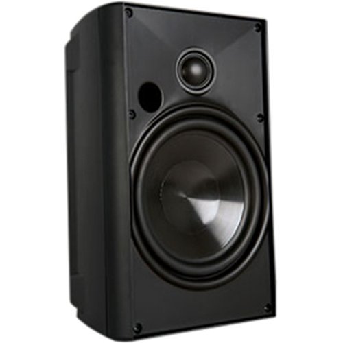 PROFICIENT AW525BLK Outdoor Speaker with 5-1/4" Polypropylene Woofer and 1" Pivoting Supernil Tweeter, Pair, Black