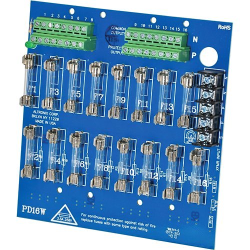 PD16W - Altronix PD16W Power Distribution Module, 16 Fused Outputs 